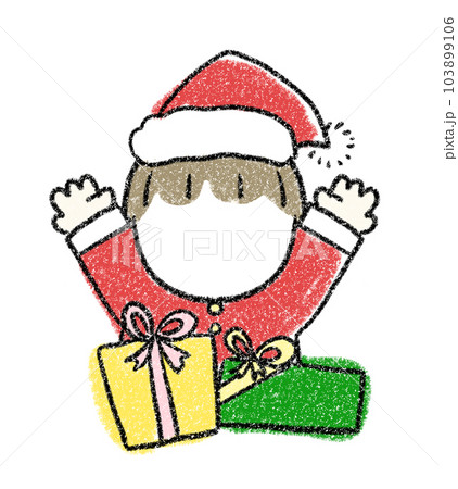 子供の顔写真を合成できるクリスマスのイラストフレーム 103899106