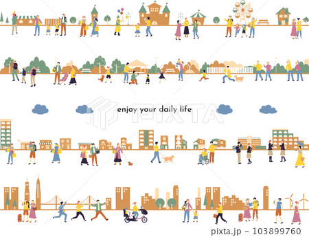 人々の日常　ライフスタイル　セット 103899760