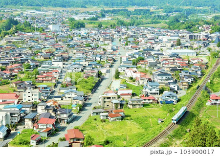 山形県　大江町　左沢線（あてらざわせん）と街 103900017