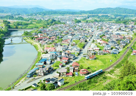 山形県　大江町　左沢線（あてらざわせん）と街 103900019