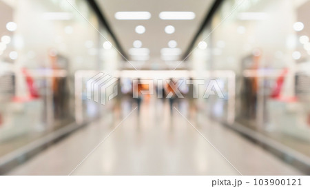 Abstract blur clothing boutique display interior of shopping mall background 103900121