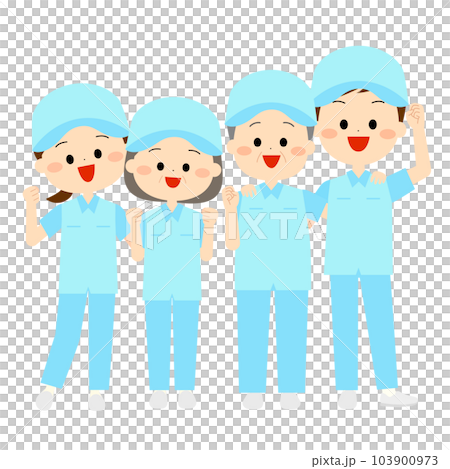 People in work clothes rejoicing with smiles People in work clothes rejoicing with smiles 103900973