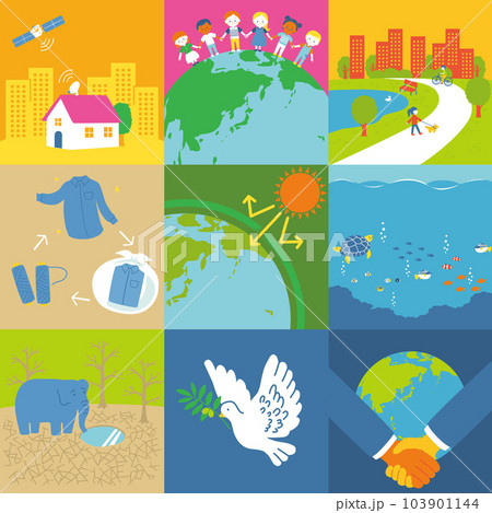 SDGs9〜17イラストセット 103901144