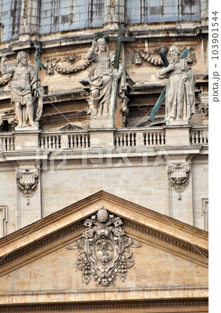 Architectural details on the San Pietro basilica, Vatican Architectural details on the San Pietro basilica, Vatican 103901544