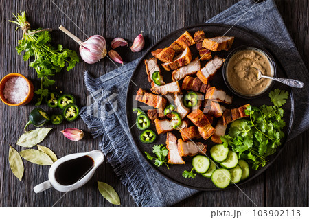 Lechon Kawali, filipino crispy fried pork belly 103902113