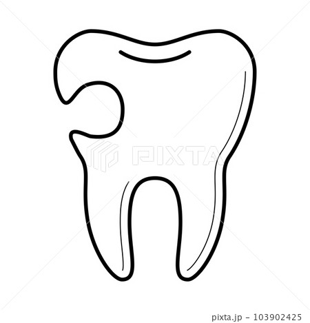 Tooth with cavity icon, vector illustration 103902425