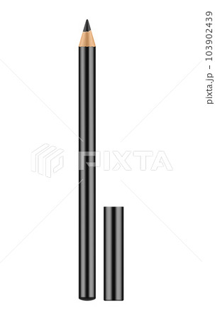 Black realistic eyeliner with cap. Black realistic eyeliner with cap. 103902439