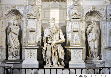 Statue of Moses by Michelangelo in the church of San Pietro in Vincoli. Rome 103903240