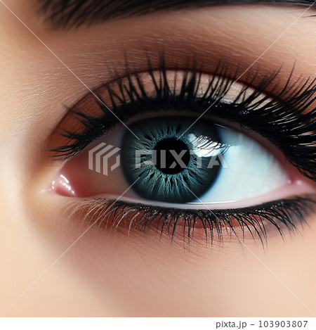 Close-up of Woman S Blue Eye with Black Long Eyelashes. Black Mascara  Cosmetic Concept. a Close-up of a Blue Eye Stock Illustration -  Illustration of lashes, woman: 278241873