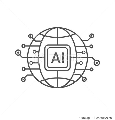 Artificial intelligence circuit line style. Machine learning design. Smart network digital technology. AI. Vector illustration 103903970