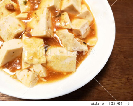 皿の上にのった麻婆豆腐 皿の上にのった麻婆豆腐 103904117