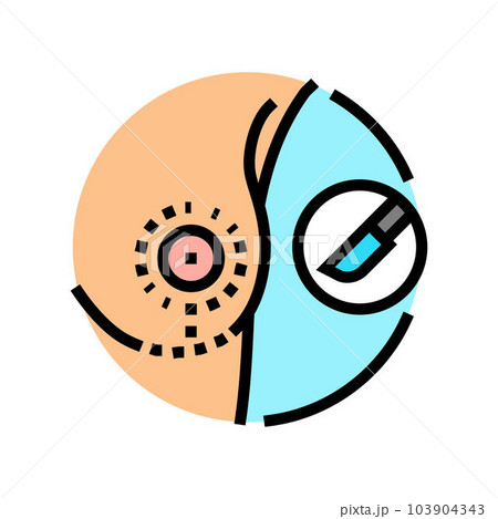 breast reduction scars surgery color icon vector illustration 103904343