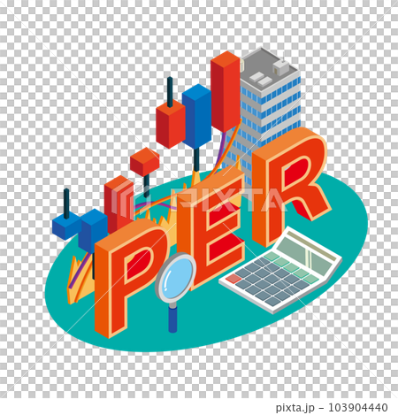 PER (Price Earnings Ratio)の文字イラスト PER (Price Earnings Ratio)の文字イラスト 103904440