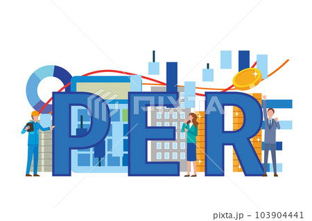 PER (Price Earnings Ratio)の文字イラスト PER (Price Earnings Ratio)の文字イラスト 103904441