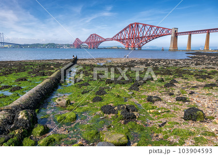 The Forth Bridge From Queensferry Shore In Scotland 103904593