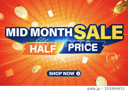 Mid mounth sale template design for web or social media. 103904652