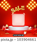 3D style Sale banner template design for web or social media. 103904661