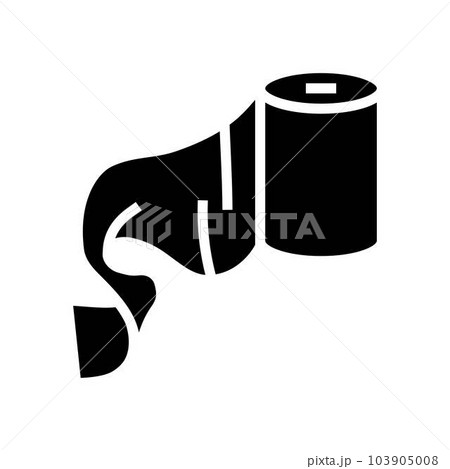 paper towel unrolling glyph icon vector illustration 103905008