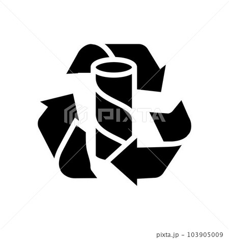 recycling paper towel glyph icon vector illustration 103905009
