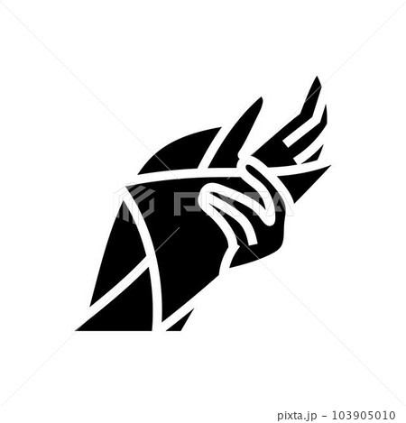 hand wiping with paper towel glyph icon vector illustration 103905010