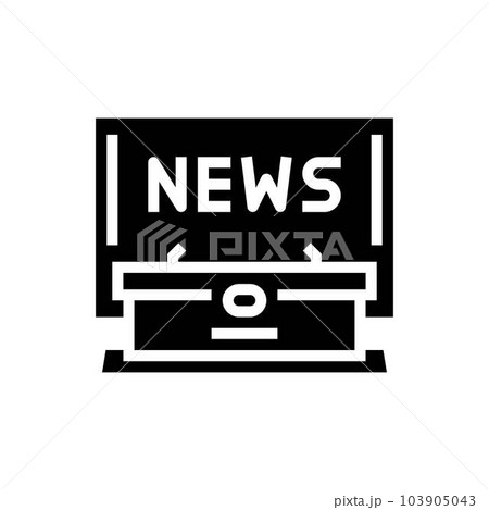 news anchor desk media glyph icon vector illustration news anchor desk media glyph icon vector illustration 103905043