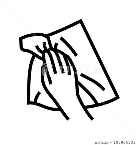 cleaning with paper towel line icon vector illustration 103905503