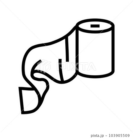 paper towel unrolling line icon vector illustration 103905509