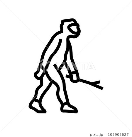 homo erectus human evolution line icon vector illustration homo erectus human evolution line icon vector illustration 103905627