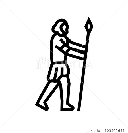 homo sapiens human evolution line icon vector illustration 103905631