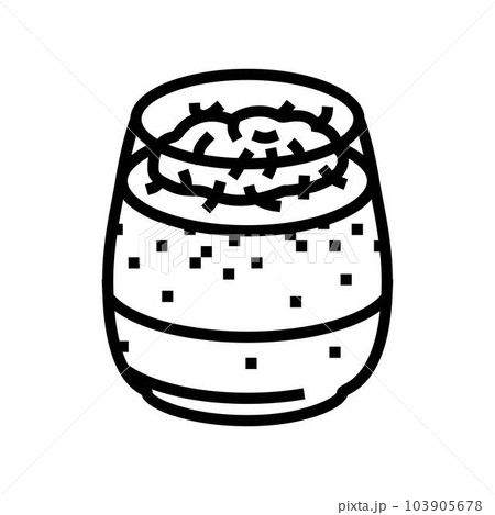 chocolate mousse food snack line icon vector illustration chocolate mousse food snack line icon vector illustration 103905678