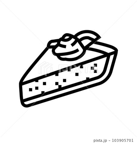 key lime pie slice sweet food line icon vector illustration 103905701