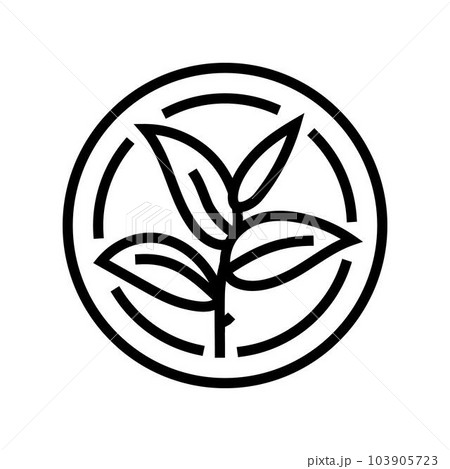 green tea leaf cosmetic plant line icon vector illustration green tea leaf cosmetic plant line icon vector illustration 103905723
