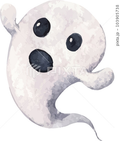 Cute little ghost. Spooky for halloween decorations. Watercolor illustration. Cute little ghost. Spooky for halloween decorations. Watercolor illustration. 103905738
