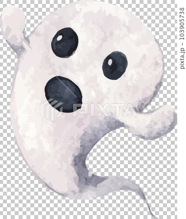 Cute little ghost. Spooky for halloween decorations. Watercolor illustration. 103905738