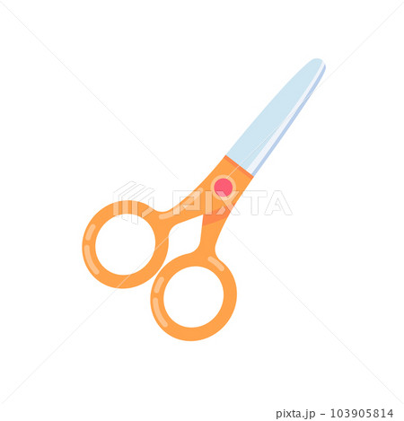 Scissors for cutting paper. Welcome back to school supplies for kids. 103905814