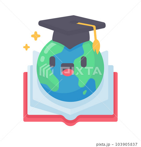 globe on book The concept of learning from reading books to develop knowledge. 103905837