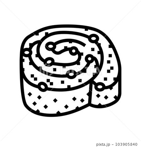 cranberry bun food meal line icon vector illustration 103905840