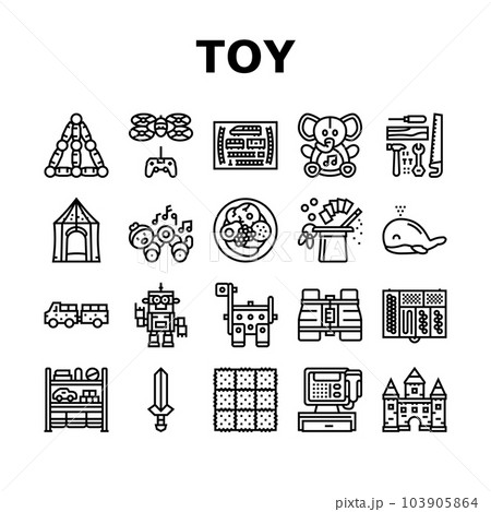 toy baby child kid play icons set vector 103905864