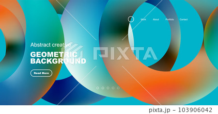 Circles minimal abstract background. Techno or business concept, pattern for wallpaper, banner, background, landing page, wall art, invitation, prints 103906042