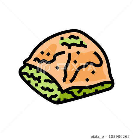 baklava piece sweet food color icon vector illustration 103906263