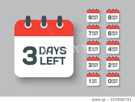 Countdown daily page calendar icon - 3 days left 103906791