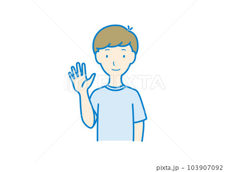 少年 上半身 指で5 少年 上半身 指で5 103907092