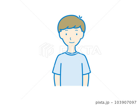 少年　上半身　気をつけ 103907097