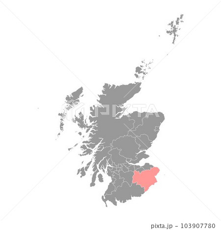 Scottish Borders map, council area of Scotland. Vector illustration. 103907780