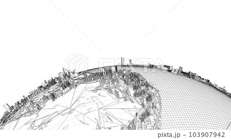 3d city sphere. Vector rendering of 3d 103907942