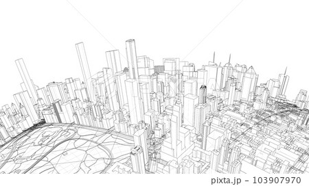 3d city sphere. Vector rendering of 3d 103907970