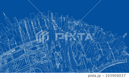 3d city sphere. Vector rendering of 3d 103908037