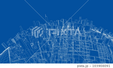 3d city sphere. Vector rendering of 3d 103908091