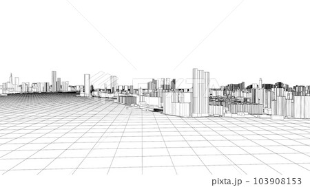 Outline city concept vector. Wire-frame style Outline city concept vector. Wire-frame style 103908153