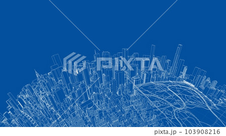 3d city sphere. Vector rendering of 3d 3d city sphere. Vector rendering of 3d 103908216